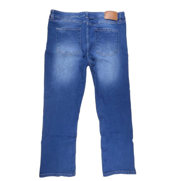 Tahari Natalie Jeans Size 14/32 Dark Wash Denim Mid Rise MiniBoot Timeless Pants - Picture 8 of 10